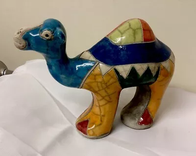 Buy Raku Studio Pottery South Africa Handmade Large Dromedary Camel Figurine • 45£
