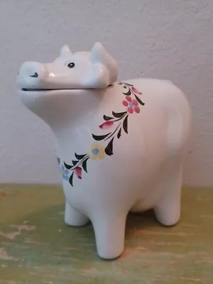 Buy Vintage Country Handpainted Ceramic Cow Creamer Pitcher W Lid. MARTAN Portugal. • 21.13£