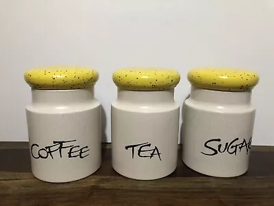 Buy Vintage 1980's Hornsea Freestyle Ceramic Tea/ Coffee/ Sugar Canisters With Lids  • 19.99£