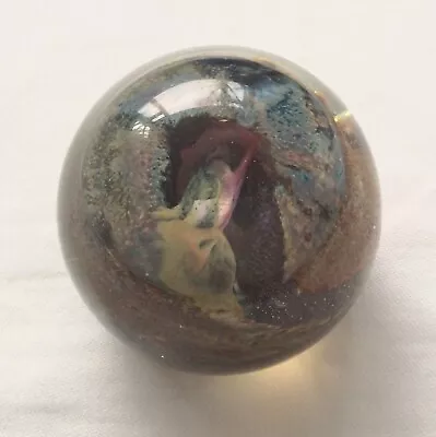 Buy Small Isle Of Wight Glass Earth Tones Paperweight.G.C! • 3£