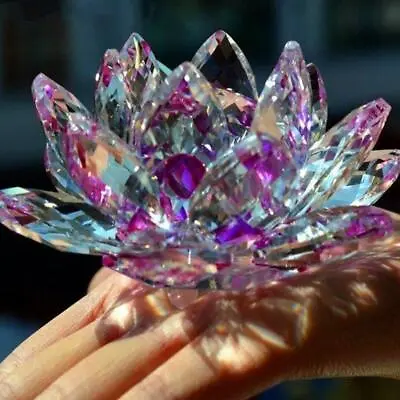 Buy Crystal Flower Ornament Large Crystal Craft Home Decor Lot Hot 1 B8 Pcs P4 V1X6 • 9.65£