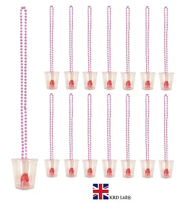 Buy WILLY SHOT GLASS NECKLACE Novelty Fancy Dress Hen Do Party Night Cup Pink Lot UK • 18.54£