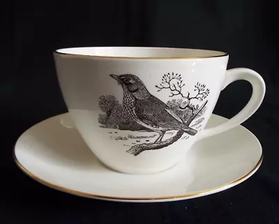 Buy Crown Staffordshire Jumbo Cup & Saucer - The Fieldfare By Thomas Bewick • 24.95£