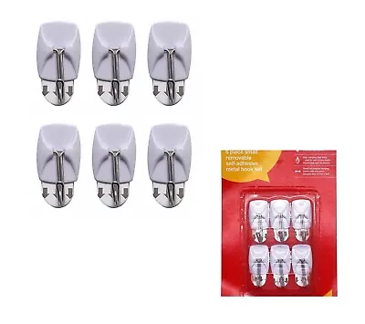 Buy 12 Piece Small, Removable Self-Adhesive Metal Hook Set • 4.80£