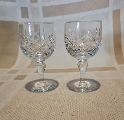 Buy Vintage Thomas Webb  Crystal Wine Glasses X2 • 15£