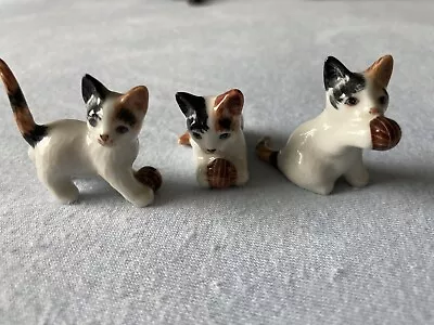 Buy Vintage  Ceramic  Kitten Trio Ornaments Ideal For Dolls House Etc • 8.99£
