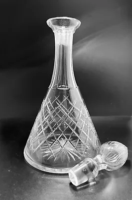 Buy Signed Thomas Webb & Sons “Normandy” Glass Decanter And Stopper -12  Tall • 22.50£