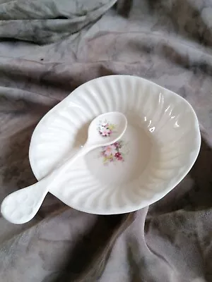 Buy Collectable Donegal China Irish Parian Shamrock Tea Spoon & A Bowl  • 5£