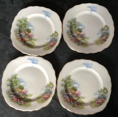 Buy 4 Vintage  Royal Vale Country Cottage Bone China Tea Plates • 10£