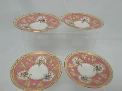 Buy Antique Jenners Cauldron Ware China Pink Floral Design- 4 Saucers • 12.50£