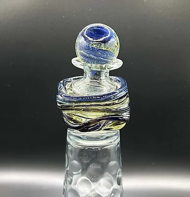 Buy Mdina Glass Strapped Art Glass Bottle With Stopper, Signed • 44.99£