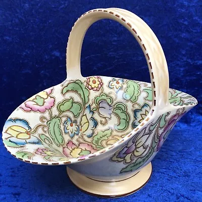 Buy RH & SL Plant, TUSCAN DECORO POTTERY Hand Painted Art Deco Floral Basket C.1930s • 14.99£