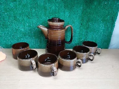 Buy Vintage 1960/70's Brown Coffee &Pot 6 Mugs Possible  Lord Nelson Ware Retro • 45£