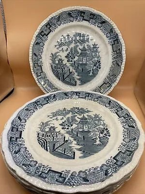 Buy Bristol Alkalon China Mandarin Pattern Blue Dinner Plate Flow 10  Vintage Set X6 • 14.99£