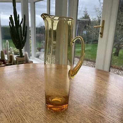 Buy Large Vintage Amber Glass Jug / Vase 30cm Tall • 20£