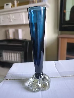 Buy MCM Aseda Bo Borgstrom Swedish Art Glass Vase Blue Bud  Elephant Foot 17cm  • 14£