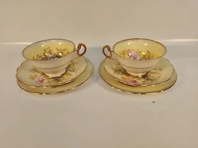 Buy Foley China Pair Of Trios In The Poppy Pattern Signed • 95£