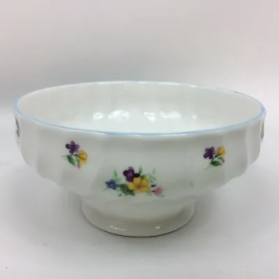 Buy English Bone China Queen Anne Small Bowl Dish White Floral Blue Rim Vintage • 4.99£