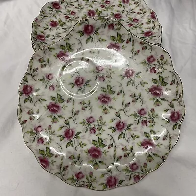 Buy 4 Vintage Left On China Rose Chintz Shell Shaped Snack Plates 637r-n Sn23380 • 27.99£