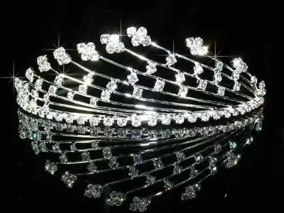 Buy Bridesmaid Made With Swarovski Crystal Silver Plated Tiara Wedding Party T088 • 5.99£