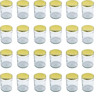 Buy Statoys 500ml Airtight Clear Glass Jam Jars With Gold Lids For Pickles, Chutney • 49.99£