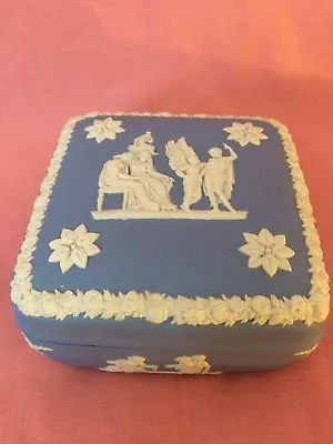 Buy Vintage Wedgewood Blue & White Jasperware 4  Inch Trinket Box Collectible • 19.85£