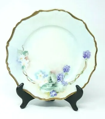 Buy Limoges China 9.5 Inch Plate Purple Floral Flower Bassett Austria • 19.17£
