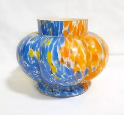 Buy Vintage Art Glass Bowl/Vase, Colourful Spatter Glass, Art Deco • 12£