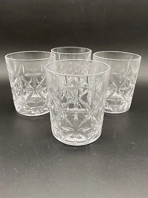 Buy Contagious Heavy Cut Glass Double Old Fashioned Tumbler Set Of 4 • 24.57£