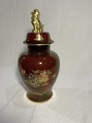 Buy Carlton Ware Rouge Role Ginger Jar Temple Fu Dog Finial Lid • 156.29£