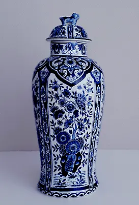 Buy Antique DELFT BLUE & WHITE GINGER JAR - LIDDED VASE 13 INCHES - PETRUS REGOUT • 131.52£
