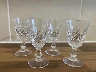 Buy Set Of 4 Stuart Crystal Glengarry Wine Glasses / Goblet Clear Crystal Glasses • 14£