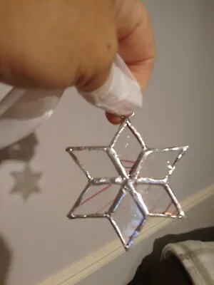 Buy Clear Stained Glass Christmas Star Hanging Suncatcher Bnwot • 5£