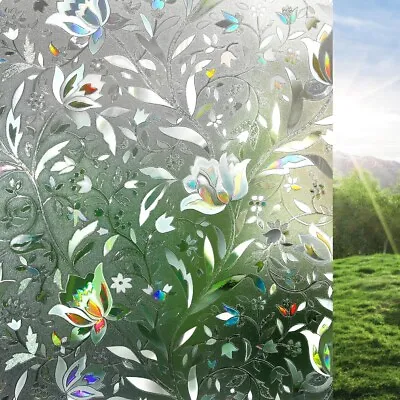 Buy 3D Window Film Sticker Privacy Flower Frosted Decorative Stained Glass Sticker • 16.99£