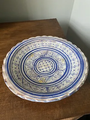 Buy VINTAGE Hand Painted SAFI MOROCCAN Pottery Blue And White Bowl • 25£