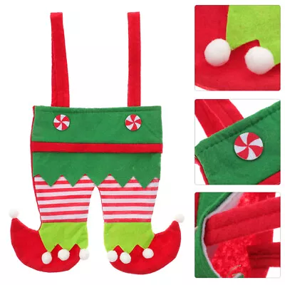 Buy 2 Pcs Christmas  Gift Bag Elf Boots Candy  Bag Christmas Tableware Bag • 8.29£