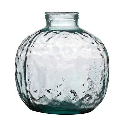 Buy Glass Vase Bud Flower Pot Holder Bottle Bulb Ribbed Vintage Recycled Heavy Decor • 45.99£