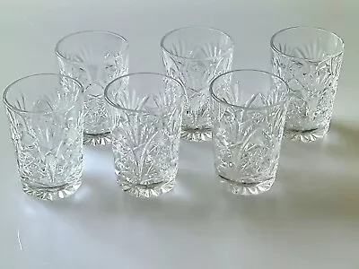 Buy Vintage Bohemia Czech Crystal Whiskey Old Fashioned Tumbler Glasses 8cm With Box • 36.70£
