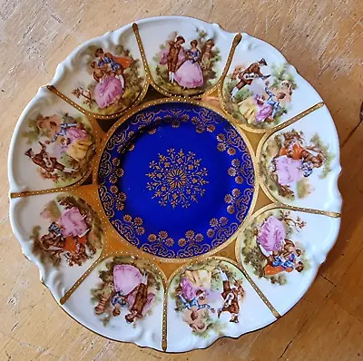 Buy JKW Carlsbad, Fragonard, Cobalt Blue,  Gold Gilded Porcelain Saucer Plate ,6.25  • 6£