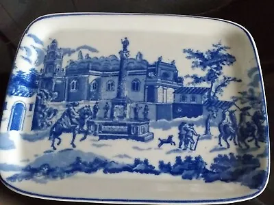Buy Antique Ironstone Pottery Flow Blue Heavy Platter • 9.99£