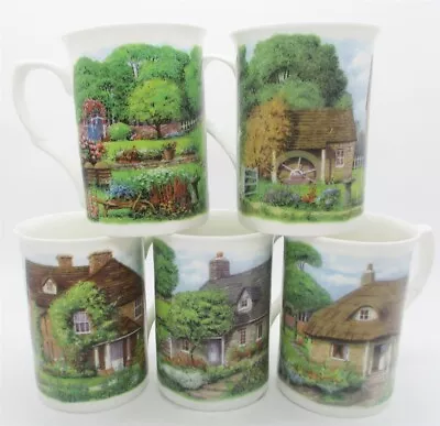 Buy Adderley 5 English Cottage Mugs Fine Bone China England Gardens Unused Ceramic  • 37.94£