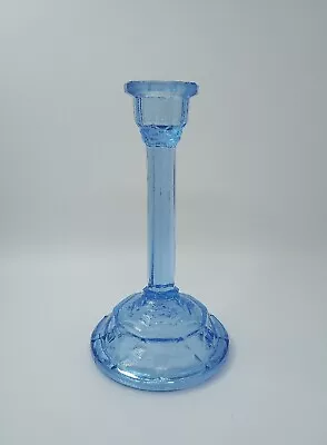 Buy Vintage Blue Glass Candlestick Libochovice #2091 Czech 17cm Tall • 12.95£