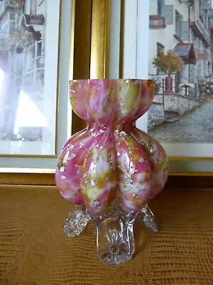 Buy Antique Victorian Bohemian Harrach Art Glass Vase With Mica Inclusions • 20£