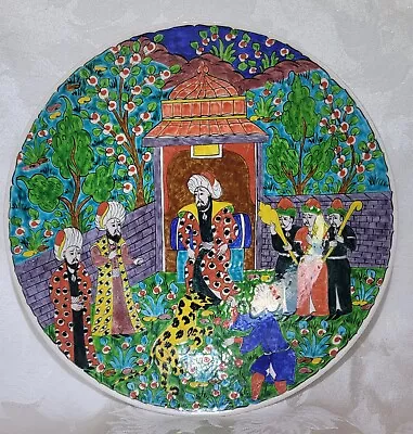 Buy Vtg Kutahya Turkey Ikbal Gini SIGNED Hand Painted Pottery Plate Wall Hanging 10” • 41.74£