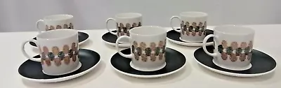 Buy Susie Cooper 6 Cups Saucers Coffee Set Contrast Vintage 1980s • 35£