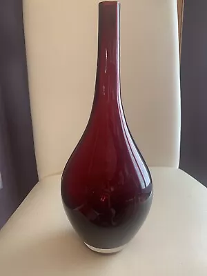 Buy Ikea Cranberry Ruby Red Glass Vase  Salong Large 12  Retired • 18.97£
