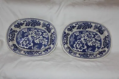 Buy Vintage Masons  Blue Batik  Serving Dishes X 2 26 X 20 Cm 9181d • 20£