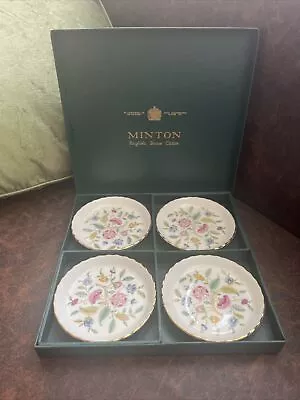 Buy Minton Bone China - Haddon Hall - Boxed Set Of 4 Coasters / Dishes 9cm Dia • 19.99£