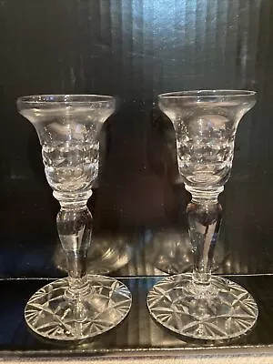 Buy Pair Cut Glass Candle Holders • 11.04£