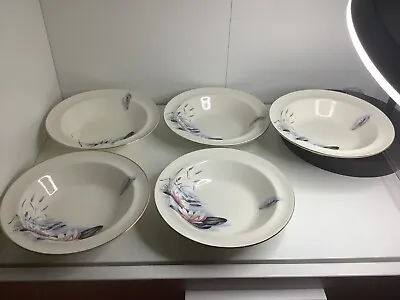 Buy 1950s Alfred Meakin. England. X5 Small Dishes. Bowls. Water Lily. Pad. Reeds. • 12.40£